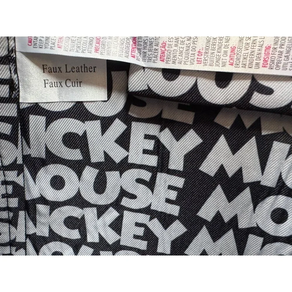 Disney Store Mickey Mouse Greyscale Tote Bag Shoulder Bag Summer Faux Suede - Picture 3 of 11